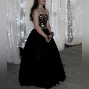 Strapless Black Prom Dress
